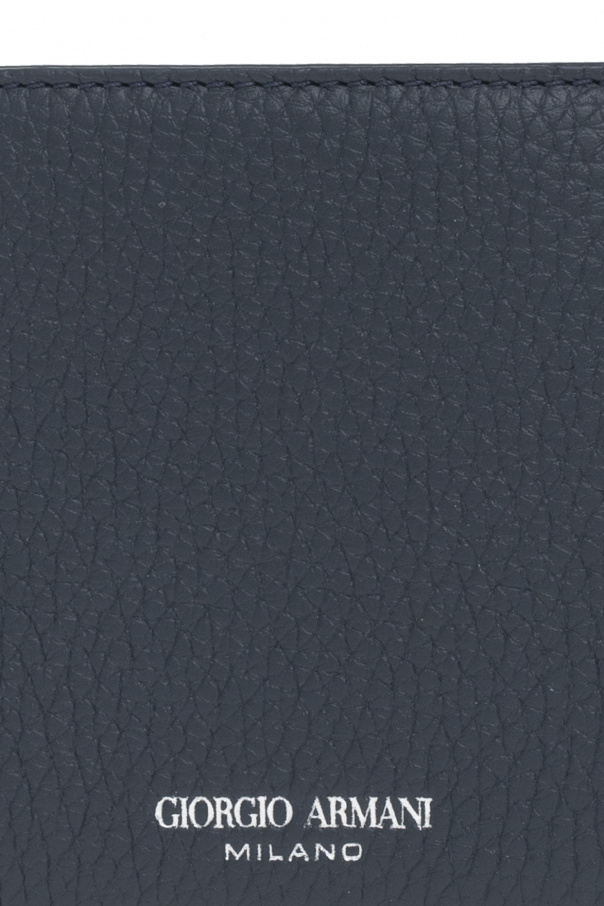 Navy blue Leather wallet with logo Giorgio Armani - Emporio